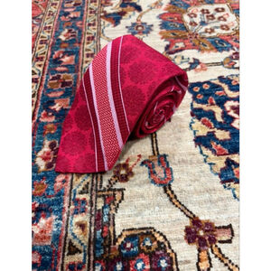 Robert Graham Red Patterned Silk Necktie Designer Jacquard Tie